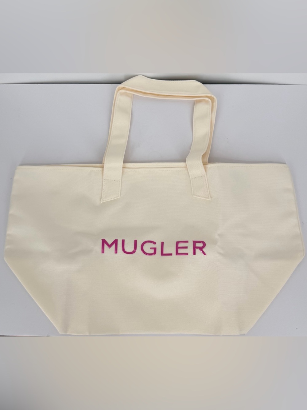 Mugler Starlicious Parfums Beige Pink Canvas Tote Bag Purse New